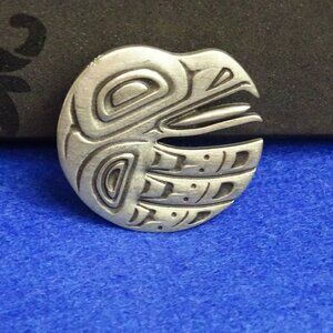 Wade Baker Signed Native Canadian Frederick Pewter Pin